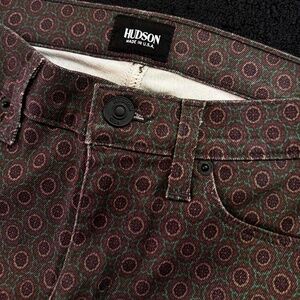 Hudson Nico Mid-Rise Skinny Jeans – Geometric Print –  W Size 25 – Made in USA